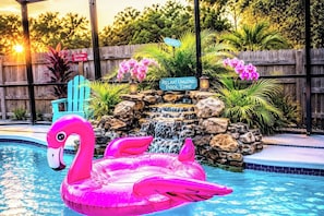 Outdoor pool, a heated pool