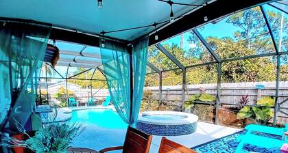 Heated Saltwater Pool & Hot Tub • Tiki Bar • Pet-Friendly Vero Beach Hideaway