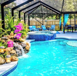 Outdoor pool, a heated pool