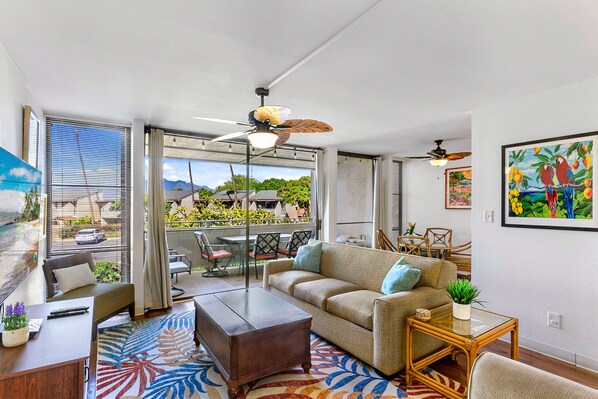 Smart TV - Kihei Holiday 215 - a Charming 2BR, 1BA Condo with AC, Ocean View, and More! (Kihei)