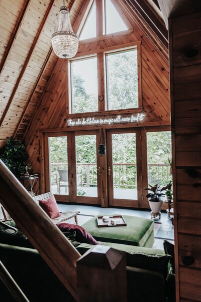 The A-Frame in the Woods + Hot Tub