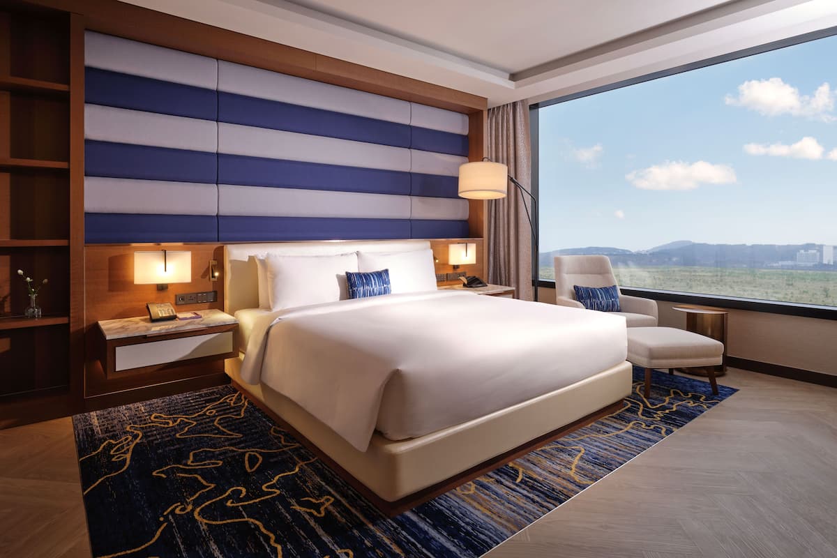 Down comforters, minibar, in-room safe, blackout drapes