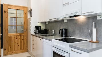 Fridge, microwave, dishwasher, toaster