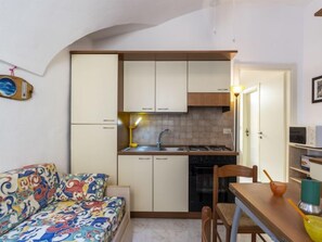 Fridge, microwave, oven, toaster