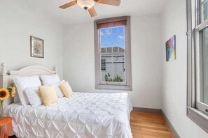 Iron/ironing board, travel crib, WiFi, bed sheets