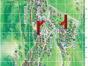 Property map - Semi-detached Chalet with Garden, 2 Bedrooms, Pets Allowed (Pralognan-la-Vanoise)