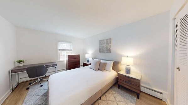 2 bedrooms, desk, iron/ironing board, travel cot