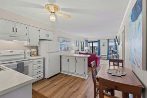Fridge, microwave, oven, stovetop - Ocean Forest Villas Unit C301 - Ocean view (Myrtle Beach)