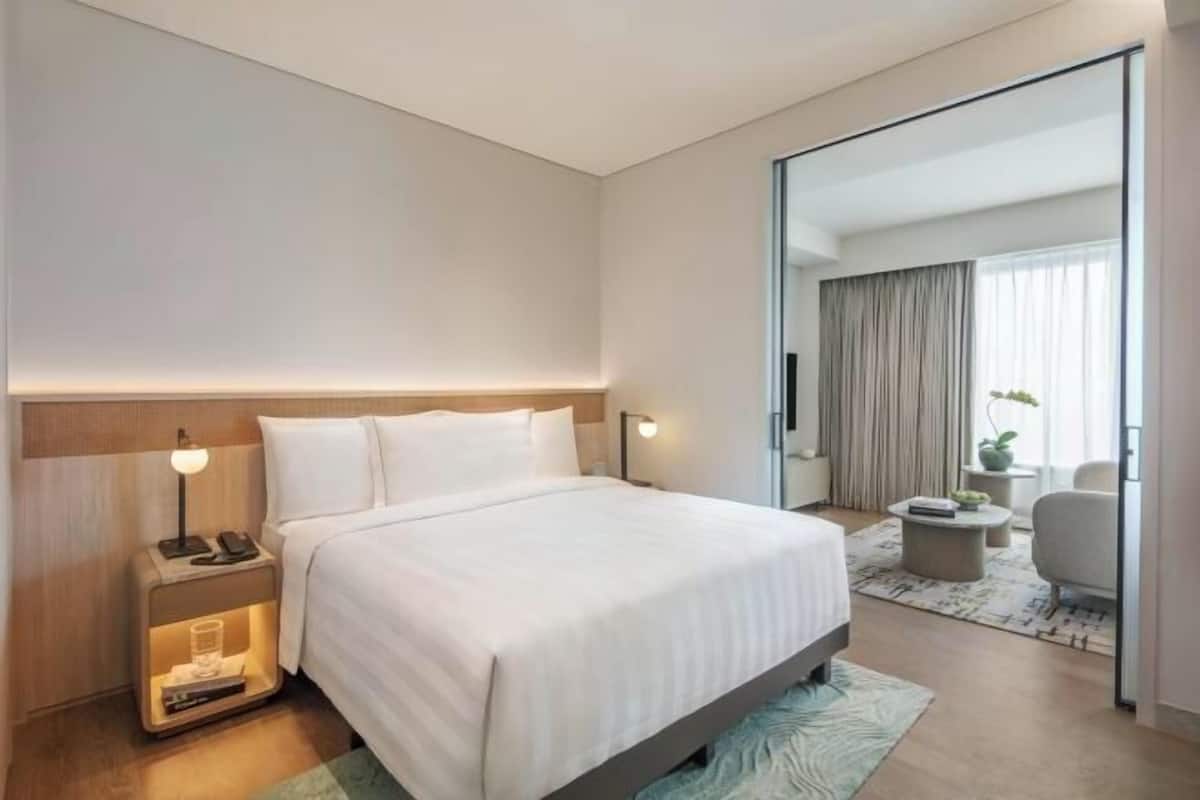 1 slaapkamer, luxe beddengoed, donzen dekbedden, pillowtop-bedden