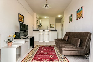 TV, video library - WI-FI 250MB | Partial Sea view #IA08D (Florianópolis)