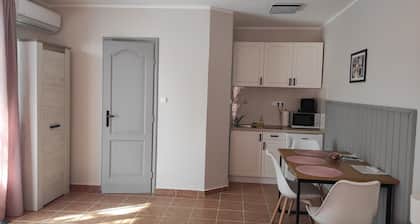 Csendes kis földszinti apartman pároknak vagy 1 kisgyermekkel érkező vendégeknek