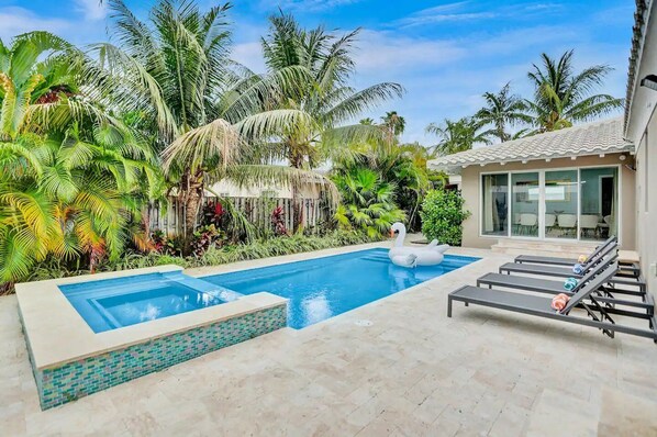 A heated pool
