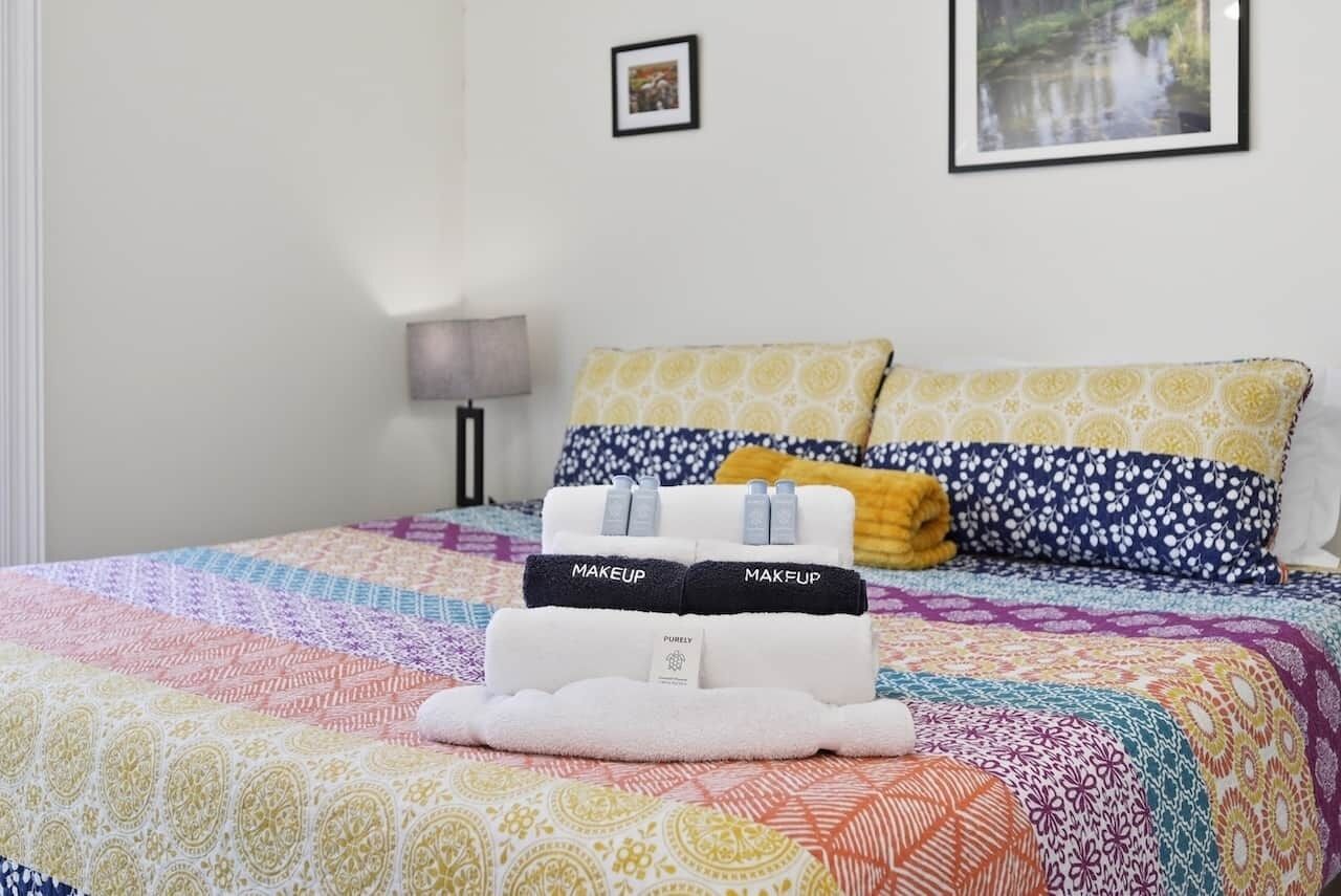 2 bedrooms, iron/ironing board, travel crib, WiFi