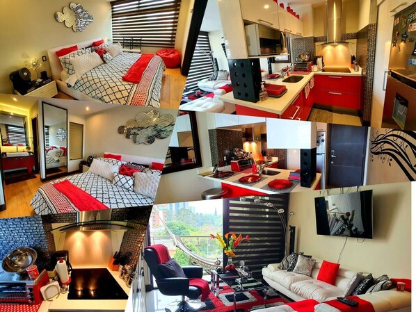 1 bedroom, iron/ironing board, WiFi, bed sheets - Fancy Boutique Apt. @ VH1 Z.15 with AC Sauna & Gym (Ciudad de Guatemala)