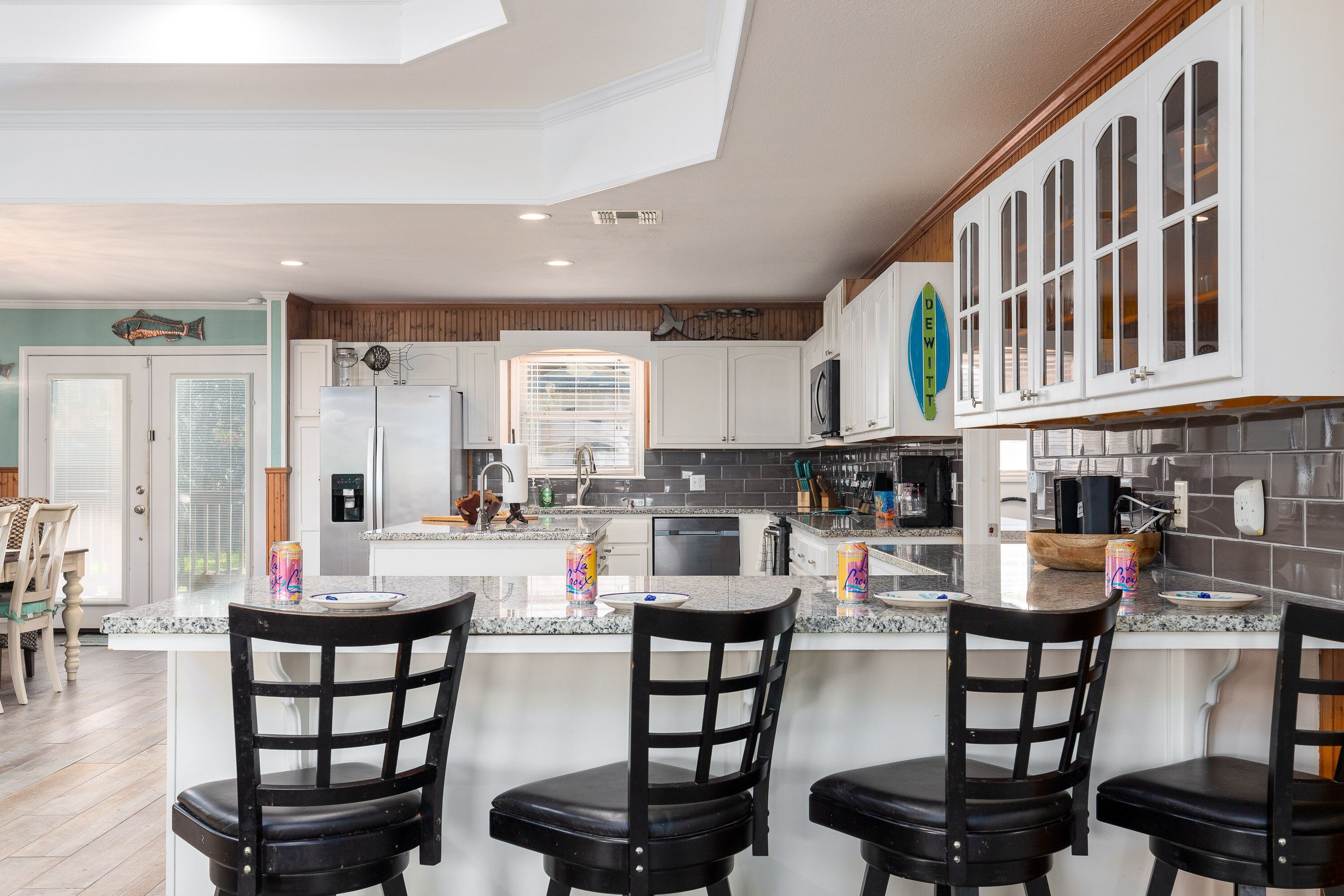 House, Multiple Beds, Pool Access, Pool View | Private kitchen