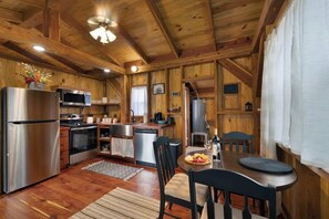 House, 1 King Bed, Hot Tub (226 Melton Rd) | Private kitchen | Fridge, microwave, oven, stovetop