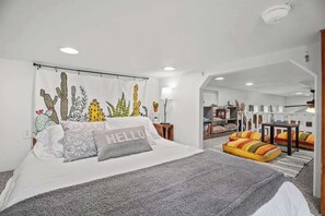 2 bedrooms, individually decorated, individually furnished, bed sheets