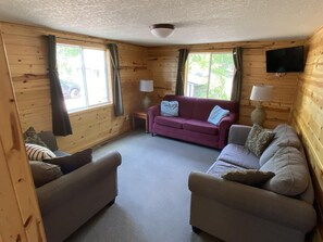 Cabin, Multiple Beds, Kitchen | Living area | TV - Lincolnwood Cabin 2 (Birchwood)