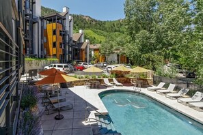 A heated pool - Durant Unit C5 | Condo with Bonus Den, Air Conditioning, and Spectacular Views (Aspen)