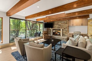 TV - Chateau Eau Claire Unit 11 | Condo with River Views, Hot Tub, Pool, Fitness Center Access (Aspen)