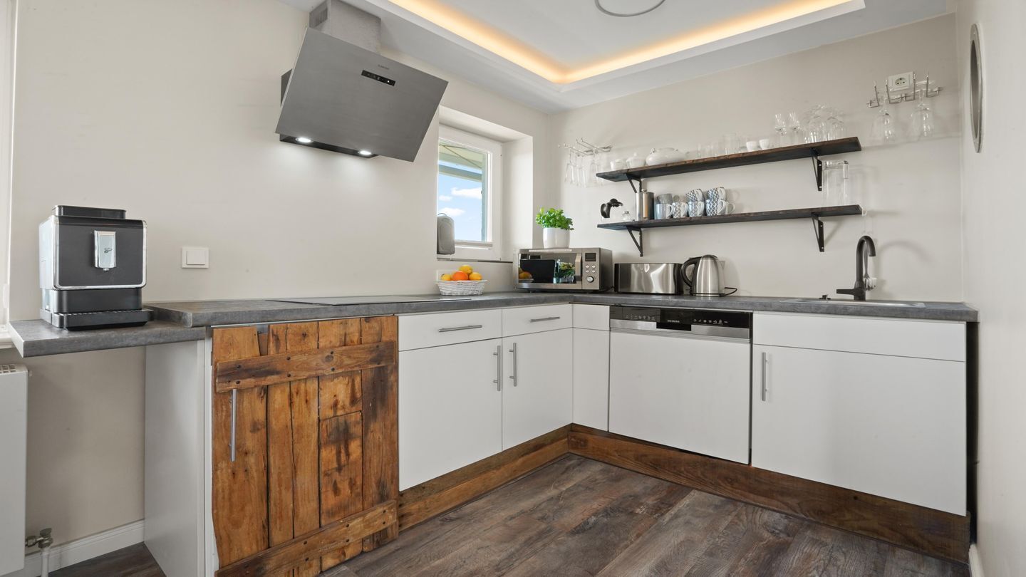 Kühlschrank, Mikrowelle, Herdplatte, Geschirrspüler