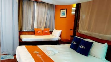 1 bedroom, desk, iron/ironing board, bed sheets