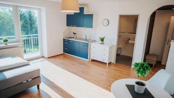 Departamento, 1 cama individual, para no fumadores, cocina | 1 habitación y caja de seguridad en la habitación