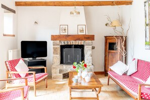 TV, fireplace, DVD player