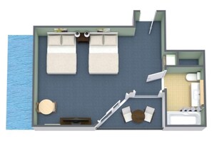 Floor plan - Awe Inspiring Oceanview Room 2 Queen Beds 7th Flr (Myrtle Beach)