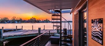 Bung-a-flo Tiny Bohemian Designed Floating Home w/ 360 Waterfront Views