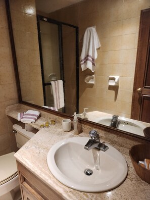 シャワー、ヘアドライヤー、タオル、石鹸