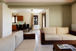 Smart TV, fireplace, DVD player, stereo