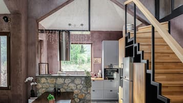 Chalet | Living area | 45-inch Smart TV with satellite channels, fireplace, Netflix