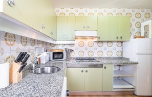 Fridge, microwave, dishwasher, coffee/tea maker