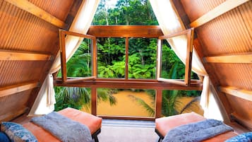 Grand Cabin, Ensuite, Mountain View | Egyptian cotton sheets, premium bedding, down comforters, minibar