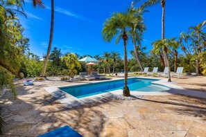 A heated pool - La Hacienda: Dock on Canal, Full Game Room, Pool (Anna Maria)