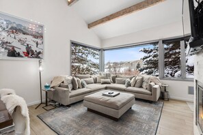 TV, fireplace - Snowmass Beauty! Multi-Level Townhome, Shuttle, Hot Tub, Fireplace, W/D, Cozy Stay! (Snowmass Village)