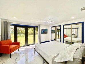 4 bedrooms, iron/ironing board, travel cot, WiFi