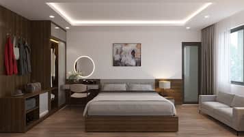 Down comforters, memory foam beds, individually furnished, desk