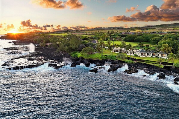 Aerial view - Hale O: Blissful, Private Oceanfront Estate w/Pool (Koloa)