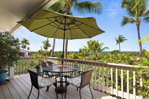 Condo, 1 King Bed with Sofa bed, Lanai, Ocean View (Koana's Ocean Hale) | Outdoor dining - Koana's Ocean Hale Onsite Pool (Kailua-Kona)