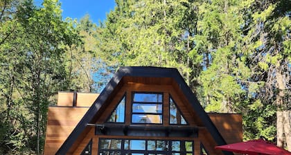 Newly built Grand Cedar Lodge on the Straight of Georgia.