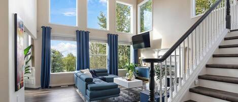 TV, fireplace, table tennis