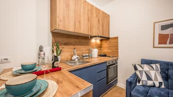 City Apartment | Private kitchen | Mini-fridge, oven, dishwasher, espresso maker
