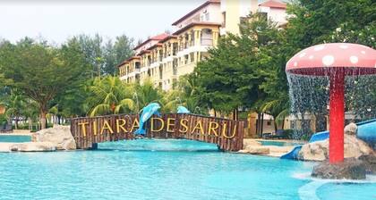 Percutian yang tenang dengan kolam renang yang bersih, taman riadah, dan pantai