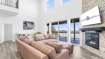 TV, fireplace, table football, ping pong