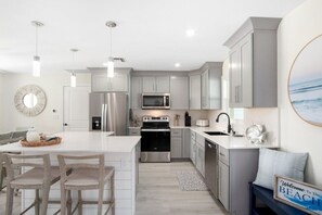 Fridge, microwave, oven, stovetop - Stylish Home w/ Heated Pool & Yard - Walk to Park & Tennis Court (Naples)