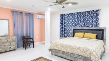 Hypo-allergenic bedding, in-room safe, laptop workspace