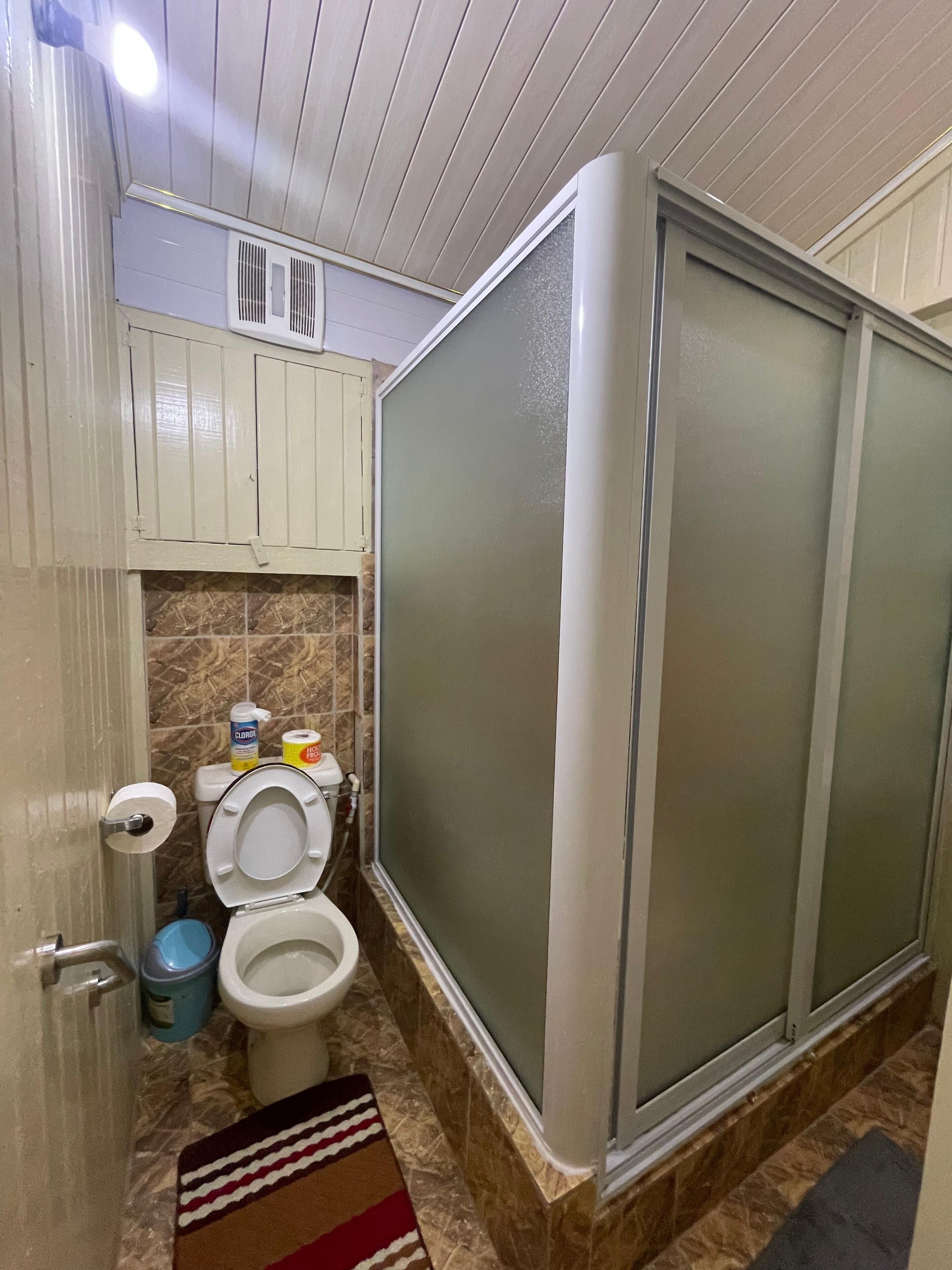 Apartemen Eksklusif | Kamar mandi | Shower, pancuran hujan, pengering rambut, dan handuk