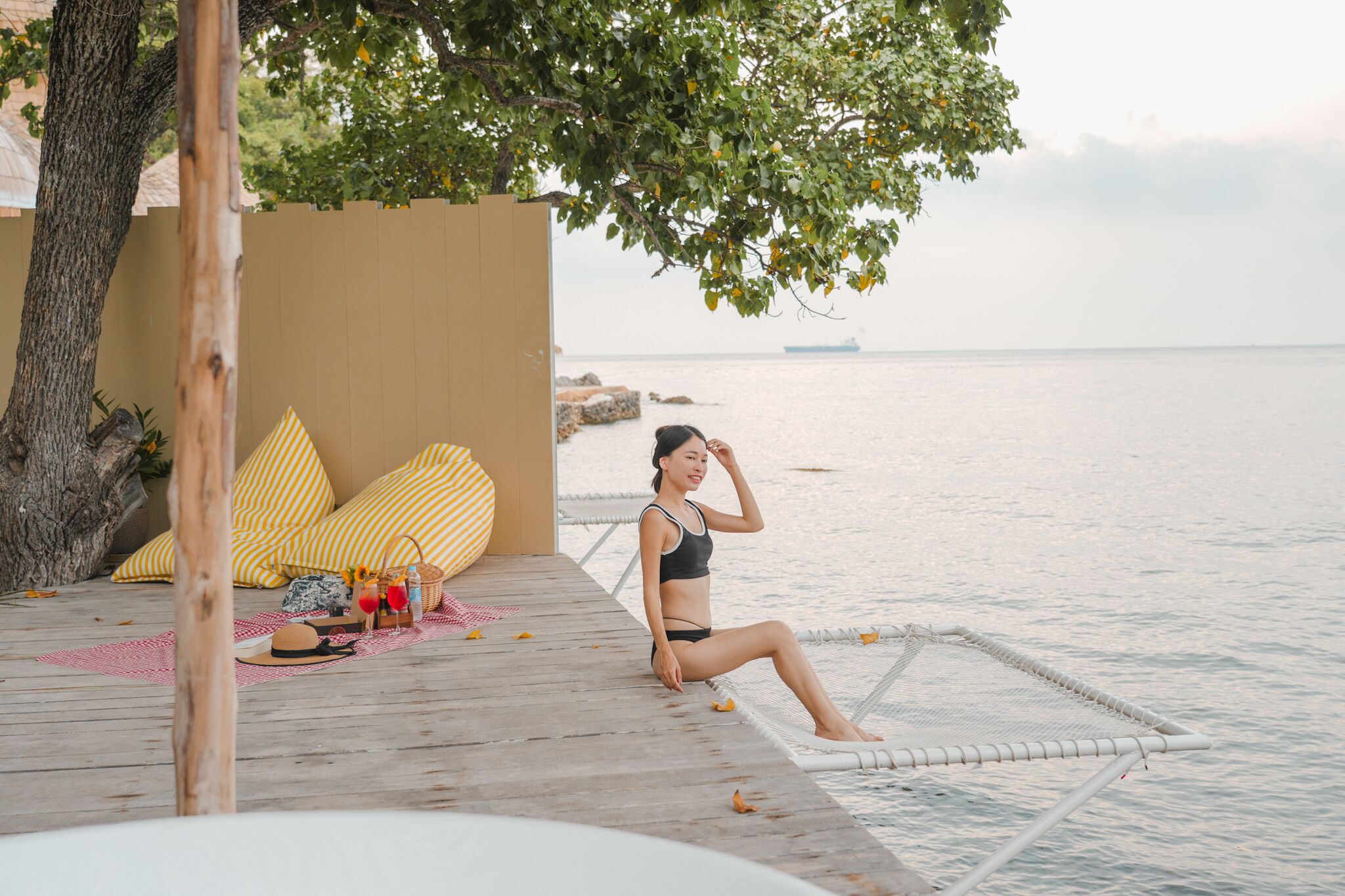 Romanttinen huvila, 1 makuuhuone, valtamerinäköala, valtameren rannalla | Terassi/patio